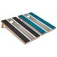 preview thumbnail 1 of 5, Dark Grey and Turquoise Striped Outdoor Cornhole Set All-Weather 2x4 - Include ALL Accessories