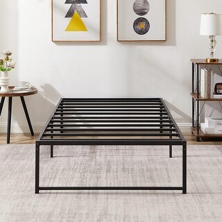VECELO 14 inch Metal Bed Frames Steel Slat, 16 inch Bed Frame, 18 inch Platform Bed(14.2/16/18)