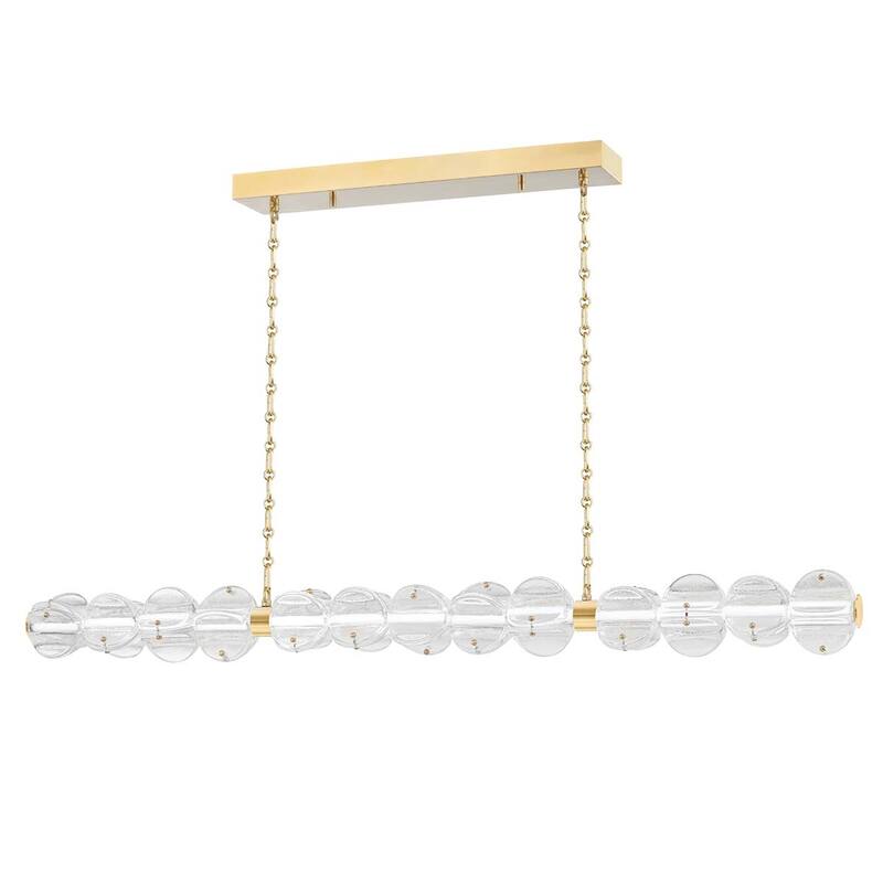 Hudson Valley Lighting Lindley 50" Wide LED Linear Chandelier - Aged Brass