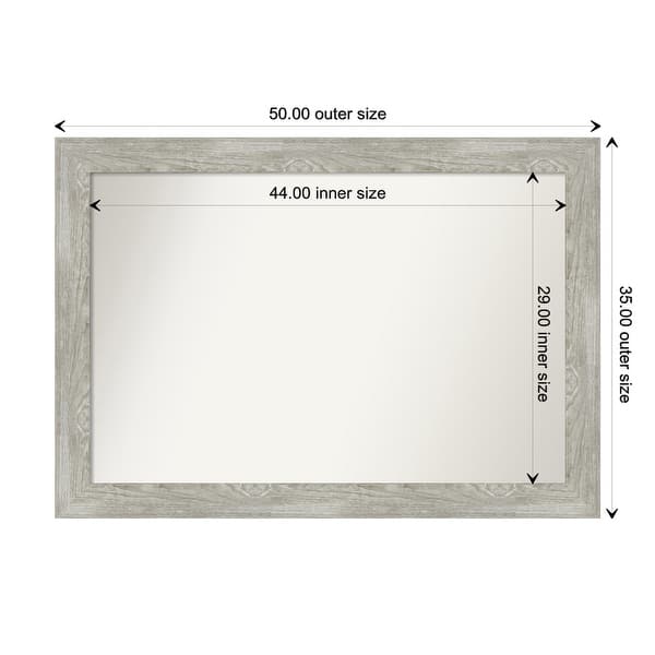 dimension image slide 71 of 113, Dove Greywash Framed Non-Beveled Custom Wall Mirror, Bathroom Vanity Mirror