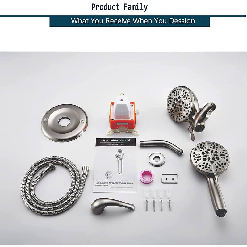 Shower Faucet Set with 5 in. Head Complete Shower System Matte Black