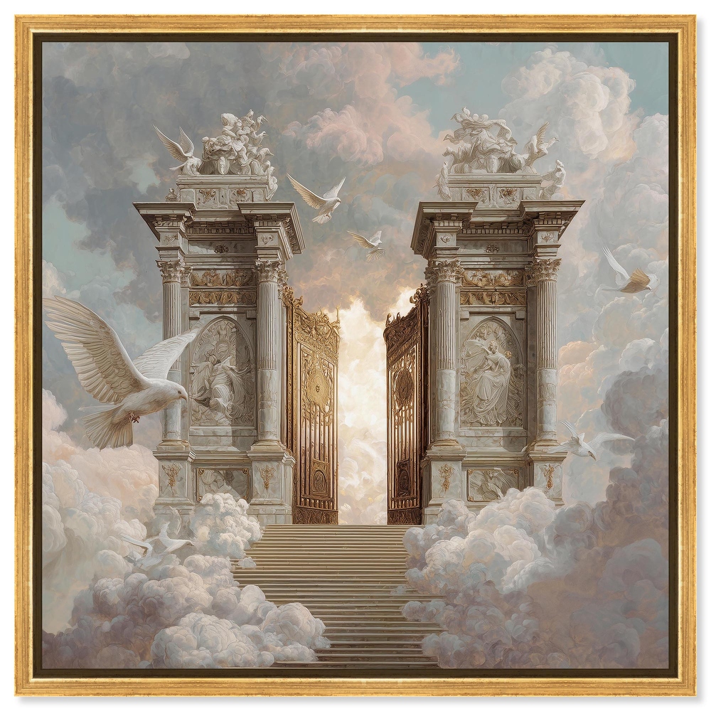 Heavens Gates Christian Decor Framed Canvas Print by Art Remedy