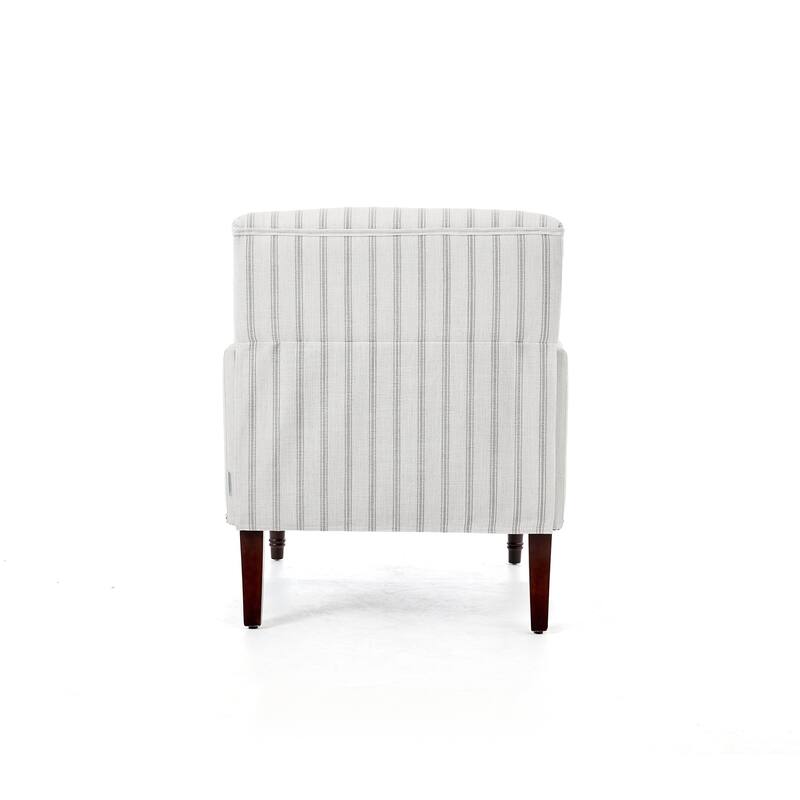 Linen Upholstered Armchair Nailhead Trim Accent Chair