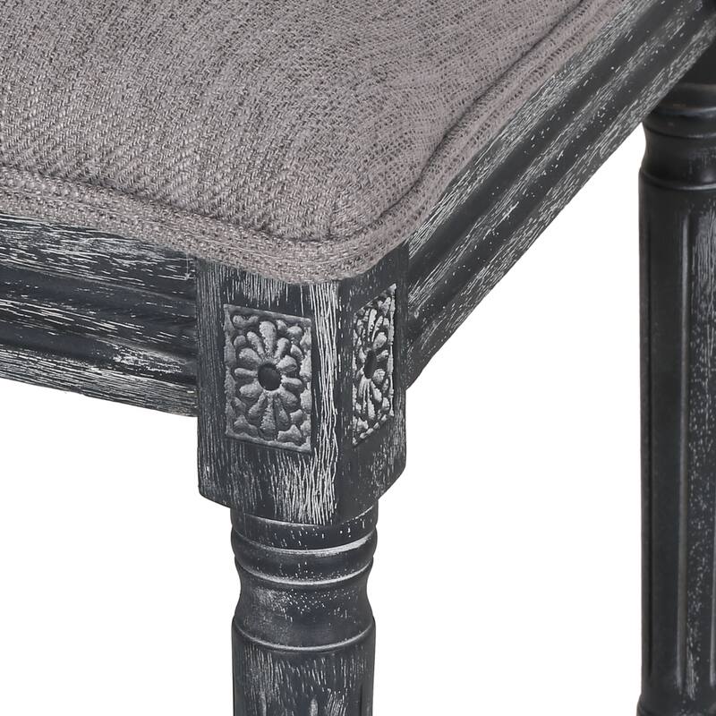 Modern 2 Piece Rubber Wood Dining Chair with Rectangular Backrest and Cushions for Dining Room Kitchen Bedroom Living Room