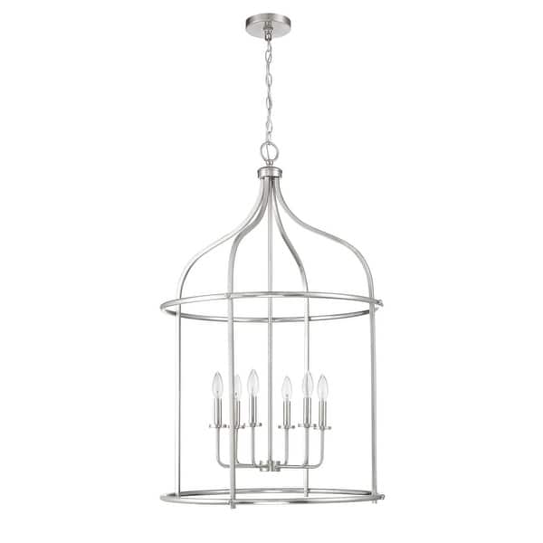 slide 2 of 6, Brookstone 6-Light Pendant Satin Nickel