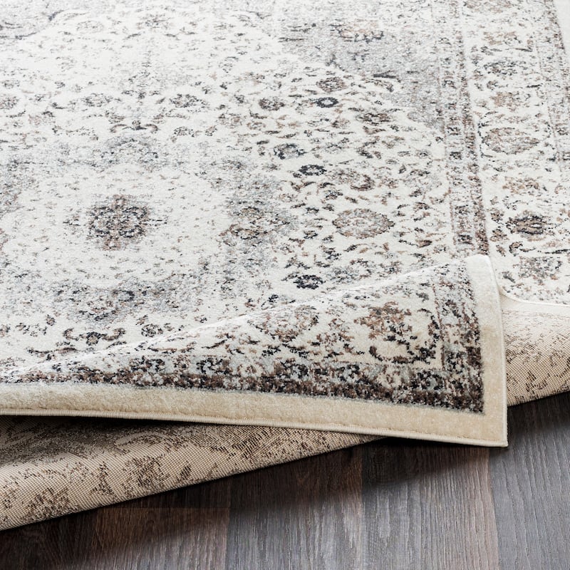Lena Warm Gray Traditional Area Rug - 5'3" x 7'3"
