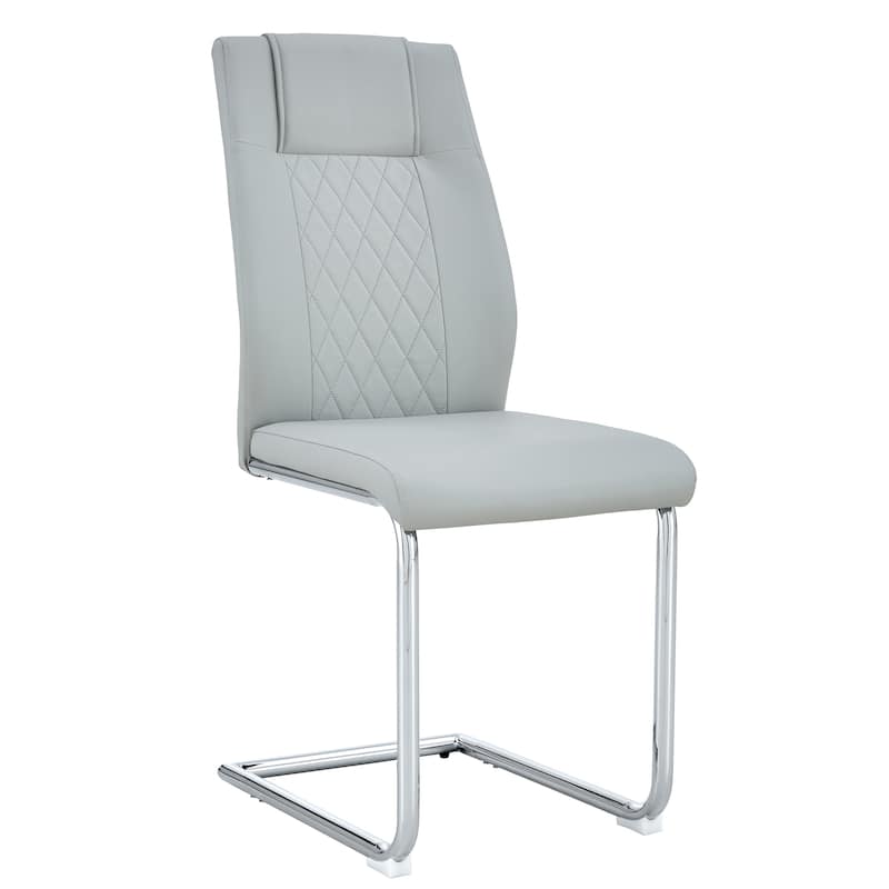 Roomfitters Faux Leather Dining Chairs with Cushions and Metal Legs, Set of 4 Side Chairs for Home or Office