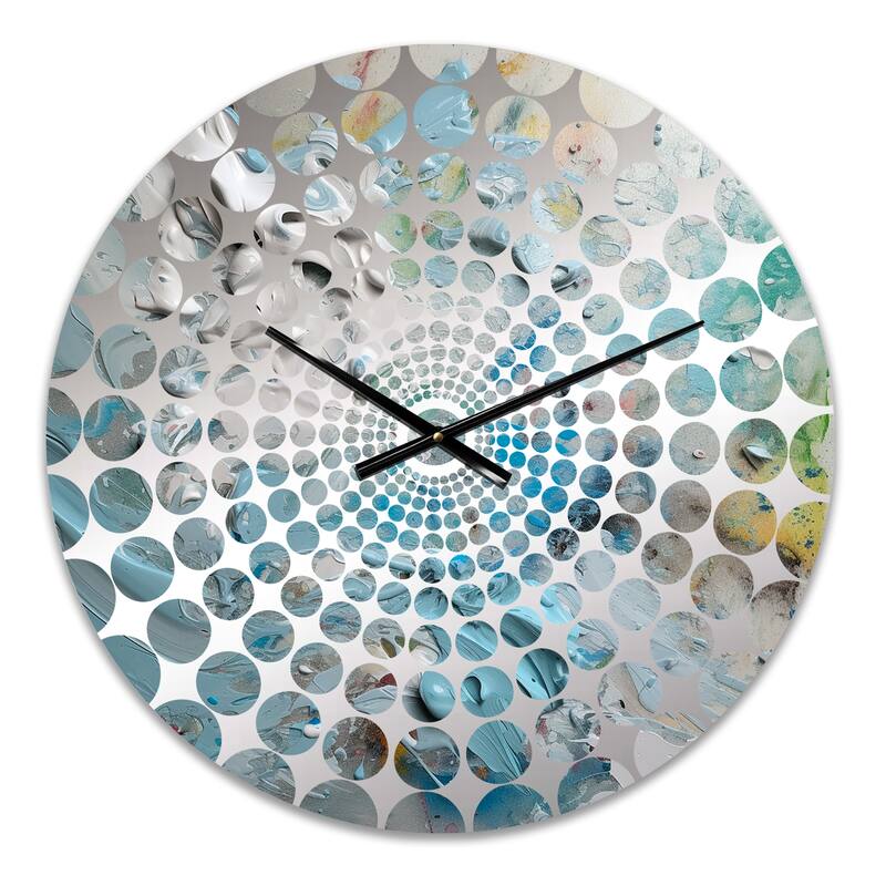 Designart "Summer Memories Abstract In White And Blue III" Abstract Painting Clocks Modern Wall Clocks For Hallway Décor