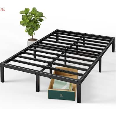 14 inch High Platform Queen Bed Frame，Noise Free, Easy Assembly, Heavy Duty, Black