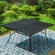 preview thumbnail 12 of 54, MAISON ARTS 9-Piece Patio Dining Set, 60 Inch Square Metal Table and 8 Metal Dining Chairs