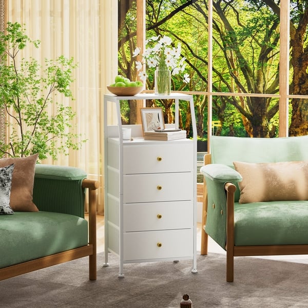 White Dresser with 3/4/5 Drawers, Vertical Storage Tower Fabric Dresser for  Bedroom, Hallway, Entryway, Nursery - Bed Bath & Beyond - 40832658