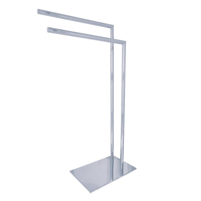 Edenscape Freestanding Dual Towel Rack in Polished Chrome - Polished Chrome