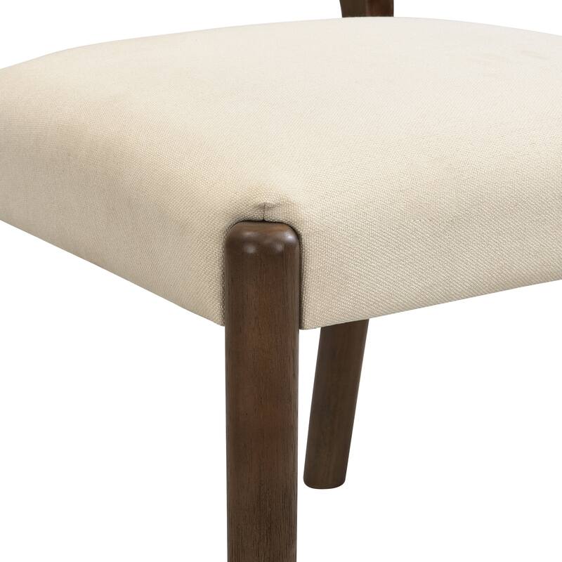 Christopher Knight Home - Mid-Century Upholstered Armless Dining Side Chairs with Rubber Wood Frame (Set of 2)