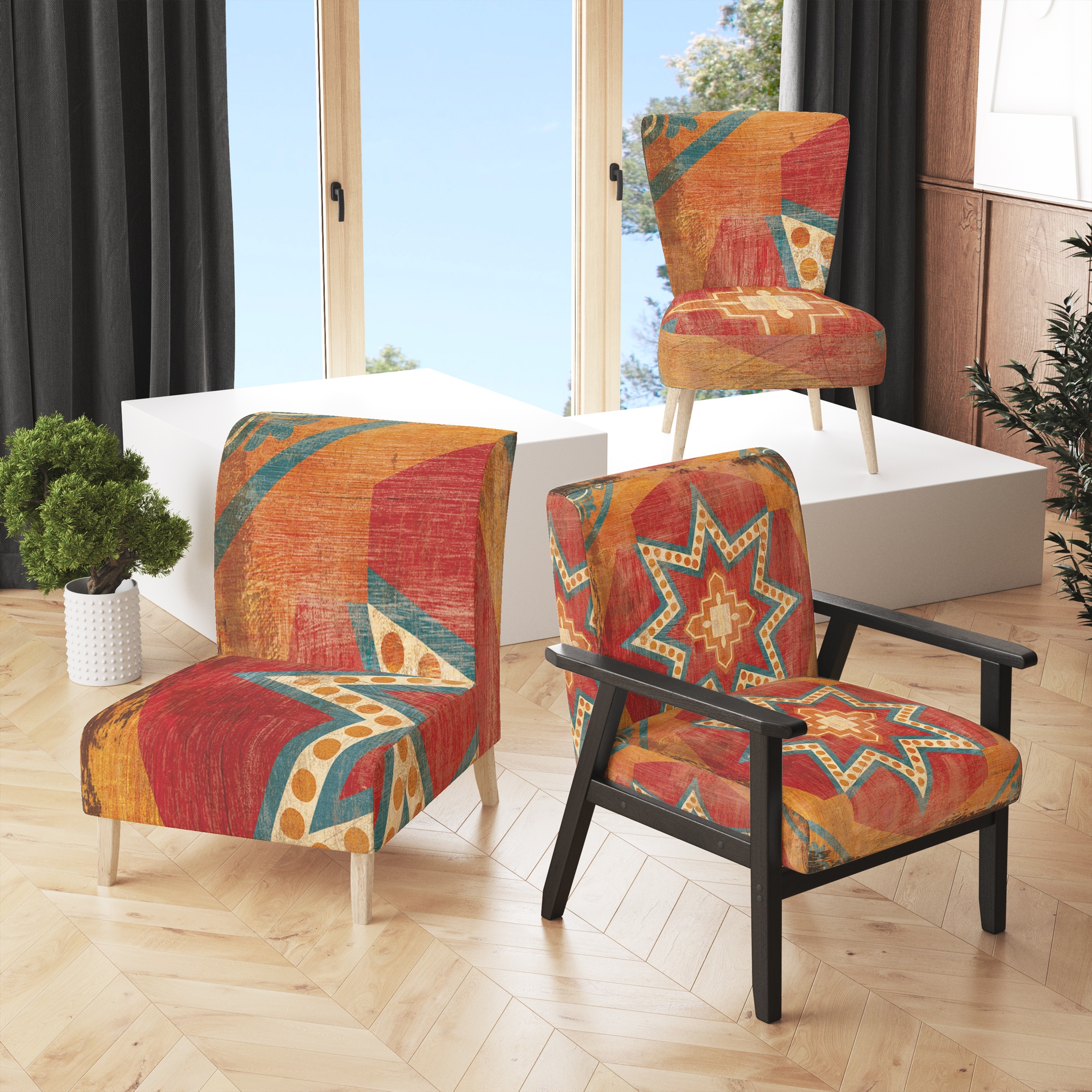Boho chic accent outlet chair