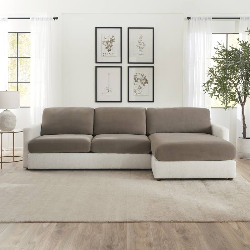 SureFit Stretch Pique Sectional Couch Cushion Slipcovers