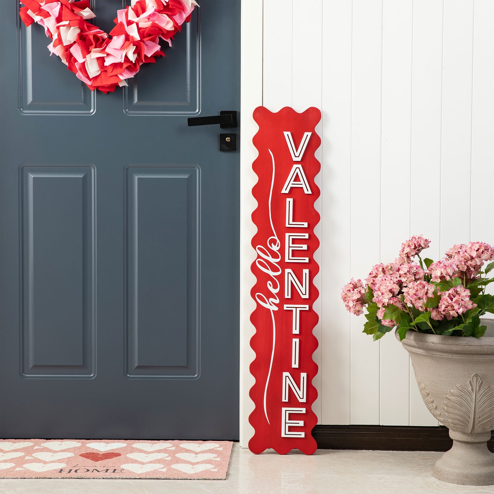 Glitzhome Wooden Happy Valentine's Day Porch Sign Decor - On Sale