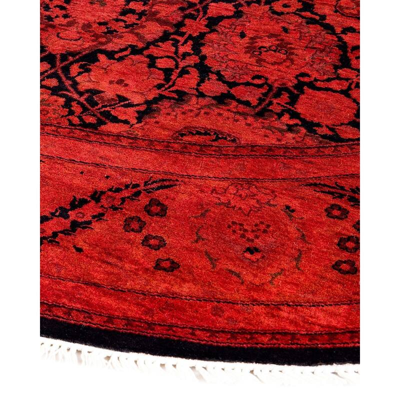 Fine Vibrance, One-of-a-Kind Hand-Knotted Area Rug - Orange, 6' 1" x 6' 1" - 6' 1" x 6' 1"