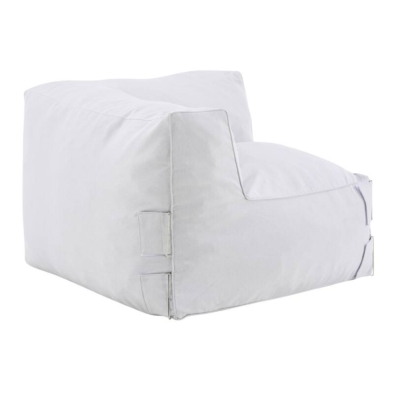 Christopher Knight Home - Nerissa 3-Piece Modular Outdoor/Indoor Bean Bag Sectional Sofa Set with Shredded Foam Filled & Ottoman