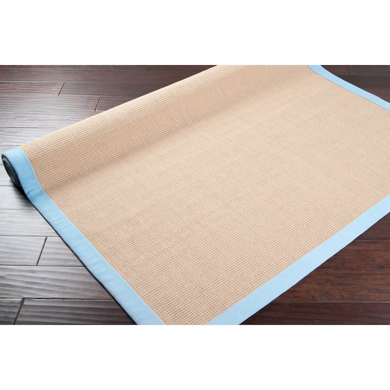 Handwoven Eco Natural Fiber Jute Cotton Bordered Casual Area Rug