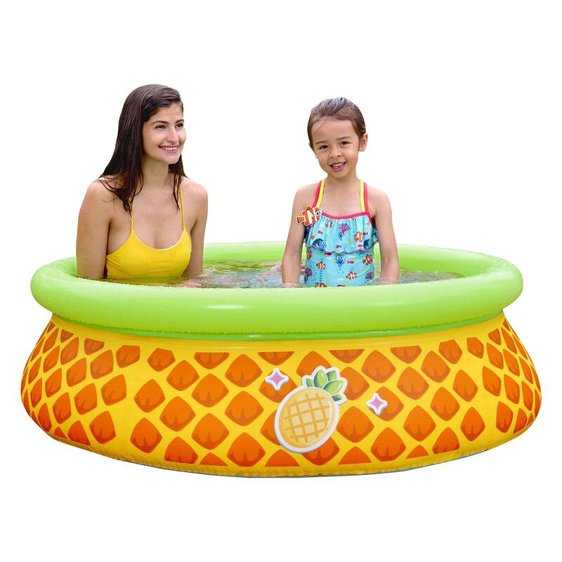 JLeisure 5' x 16.5" 3D Pineapple Inflatable Outdoor Kid Swimming Pool (2 Pack) - 26