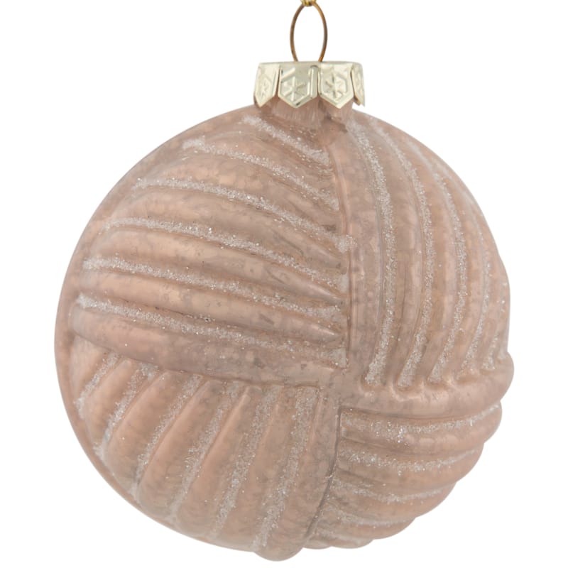3" Pink Woven Mercury Glass Ball Christmas Ornament