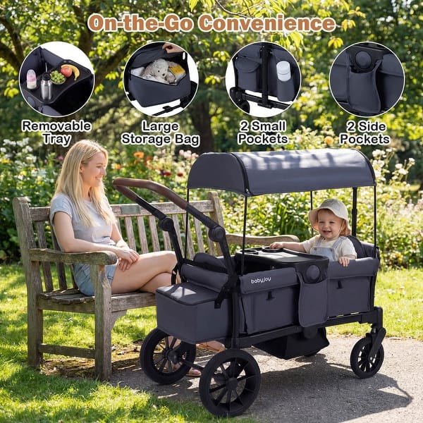 Costway Foldable Wagon Stroller for 2 Kids, Double Seater Toddler - See  Details - Bed Bath & Beyond - 43903085
