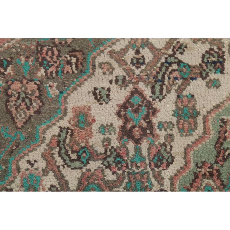 Pink Geometric Hamedan Persian Vintage Area Rug Handmade Wool Carpet - 8'5"x 11'4"