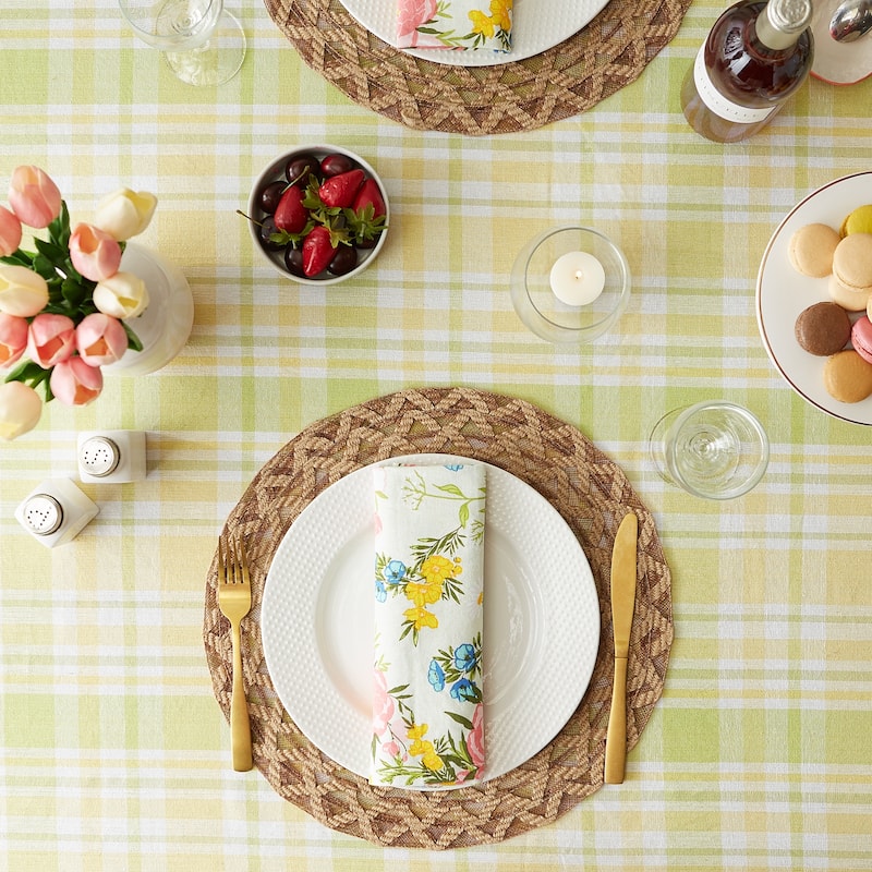 DII Lemon Bliss Print Tablecloth