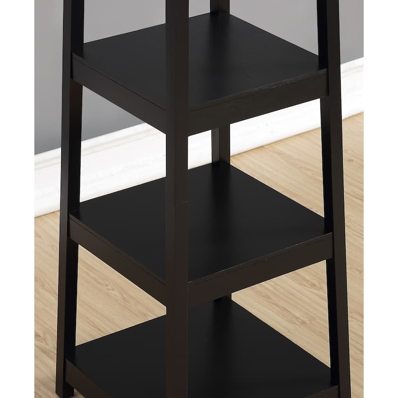 Wooden Coat Rack w/ 3-Tier Storage Shelves