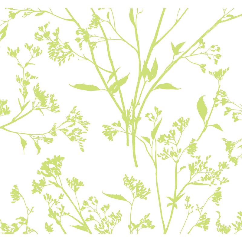 A-Street Prints Southport Chartreuse Delicate Branches Wallpaper