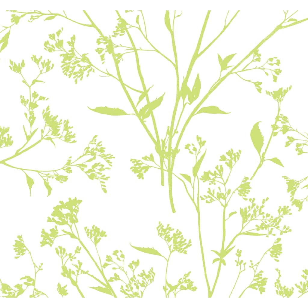 A-Street Prints Southport Chartreuse Delicate Branches Wallpaper