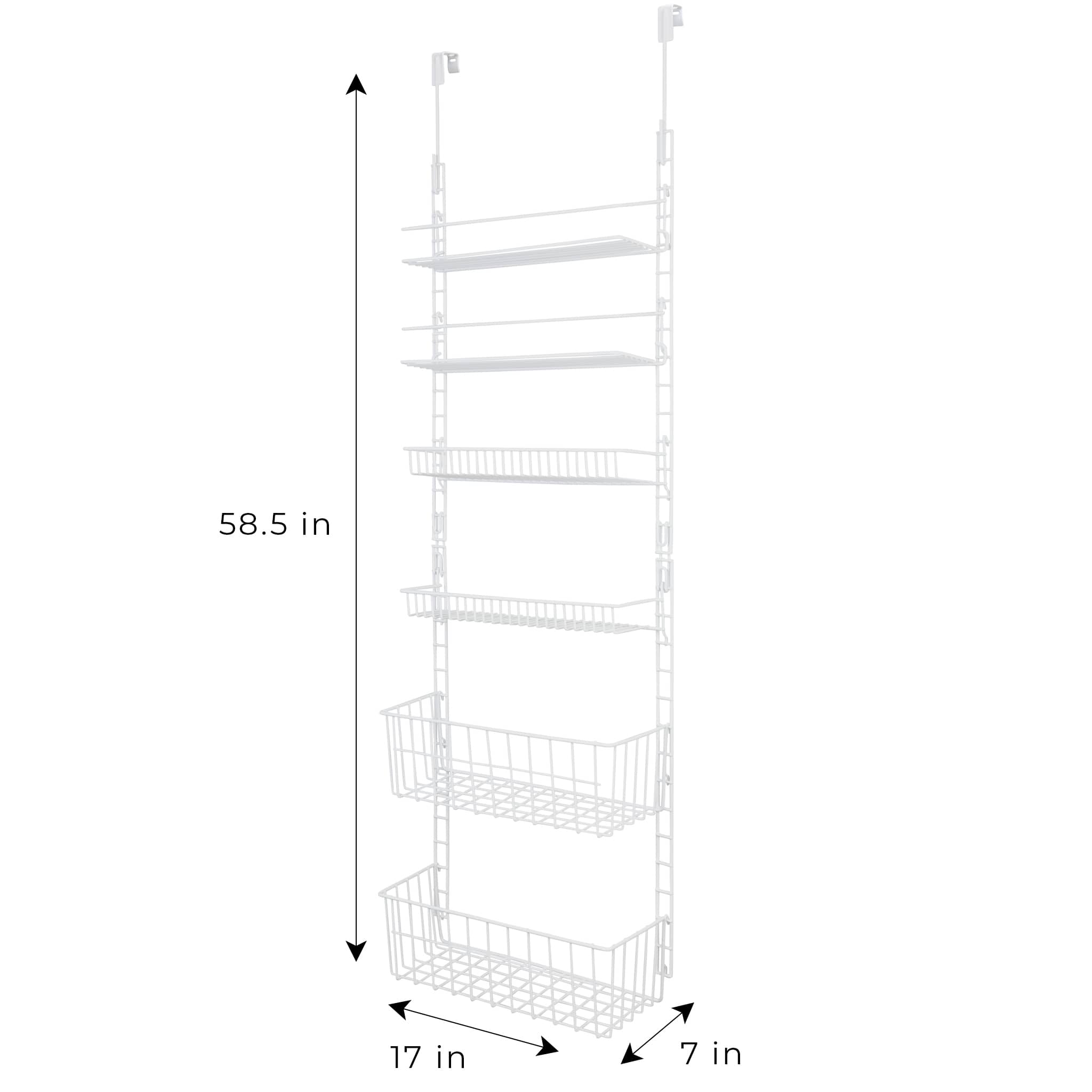 Smart Design Over the Door Pantry Organizer Rack with 6 Adjustable