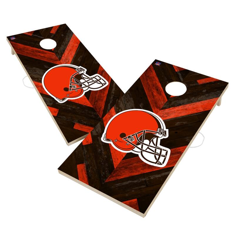 Cleveland Browns Regulation 2x4 Cornhole Boards - V7 - Include Team Bags + LED Lights
