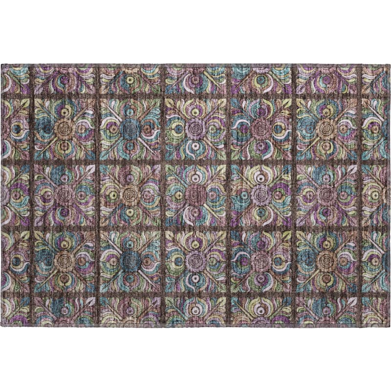 Premium Washable Super Soft Mosaic Panel Mayfield Rug