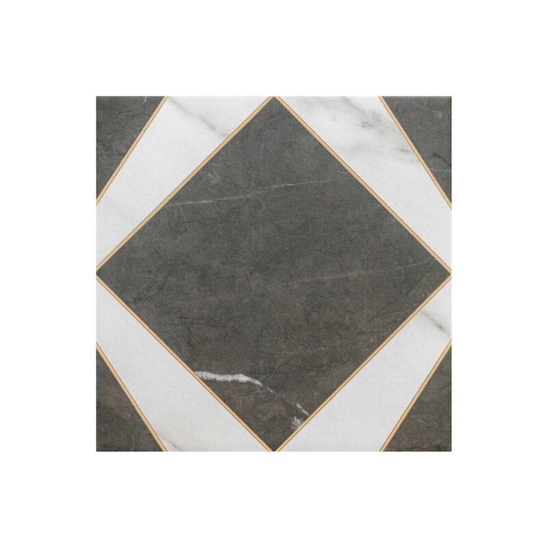 The Tile Life Orion 8x8 Matte Black Marble Look Porcelain Floor & Wall Tile