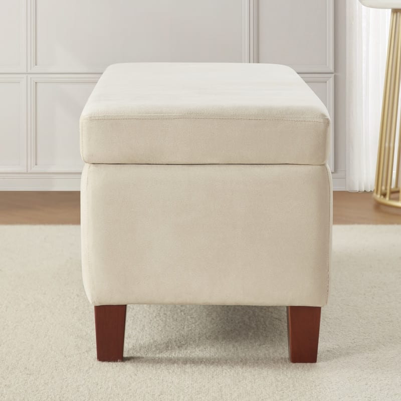 Hamilton Upholstered Rectangle Storage Ottoman with Hinge Lid - 40" x 15" x 16"