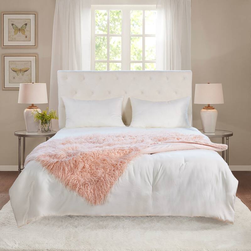 Karenne Shaggy Fauxfur Throw Blanket