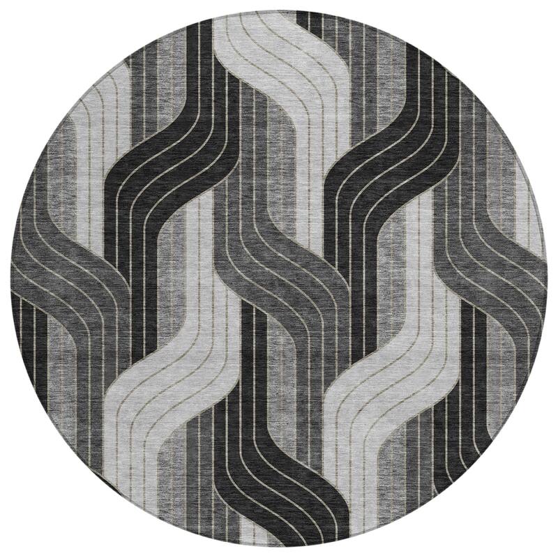 Machine Washable Indoor/ Outdoor Modern Pathway Chantille Rug
