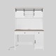 preview thumbnail 1 of 5, Wood Home Office Desk with File Drawer, Charging Station, and Hutch, 47" Farmhouse Executive Desk White