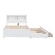 preview thumbnail 7 of 22, Full Size Platform Bed Frame with Trundle, Storage Drawers, USB Ports, and Shelves for Bedroom, Easy to Assemble, White