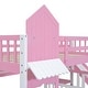 preview thumbnail 48 of 46, Full-Over-Full Castle Style Bunk Bed with 2 Drawers 3 Shelves and Slide