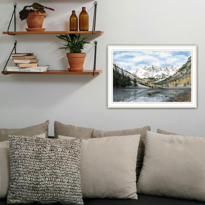 Framed Wall Art - The Maroon Bells, White Frame