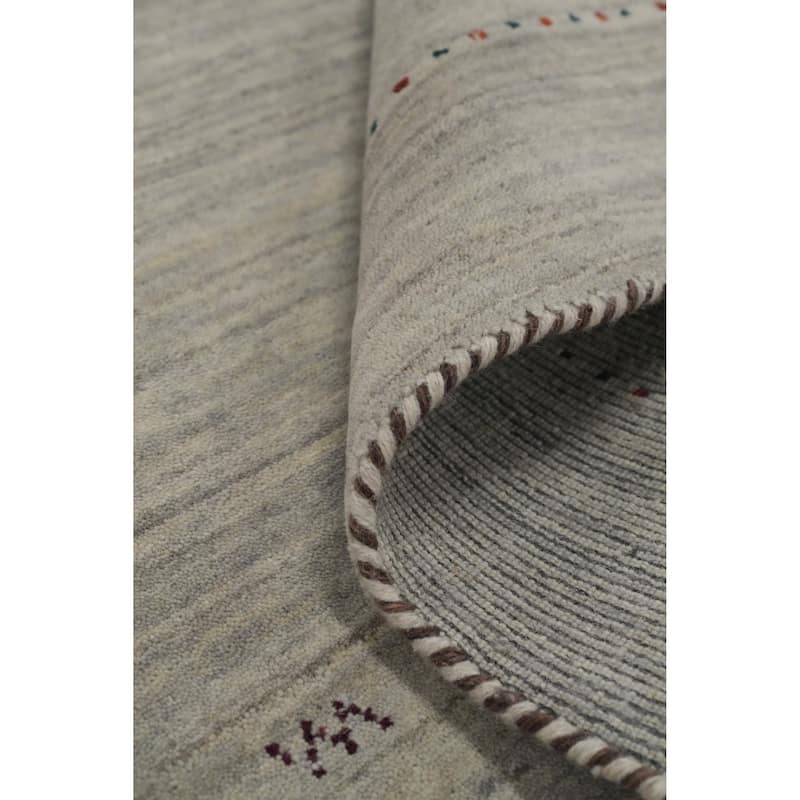 Hand Knotted Oriental 100% Wool Carpet Tribal Animal Pictorial Beige & Ivories Gabbeh Area Rug - 7' 9'' X 5' 0''