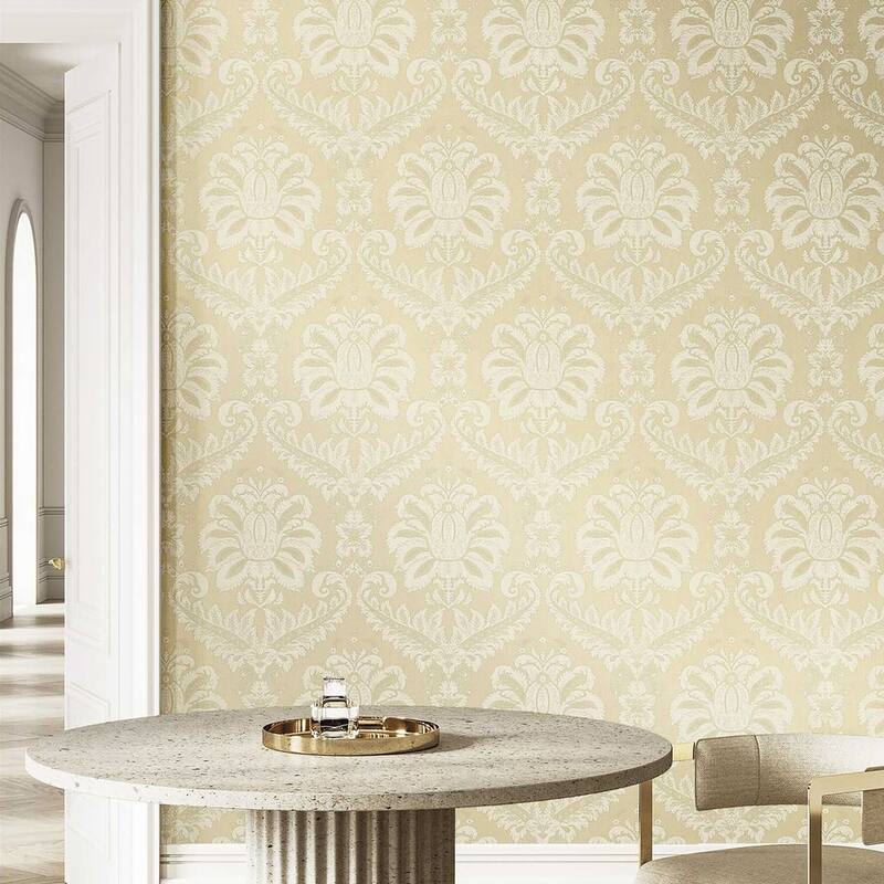 Galerie Wallcoverings Ornamenta Collection Traditional Damask Matte Finish Vinyl on Non-woven Wallpaper Roll