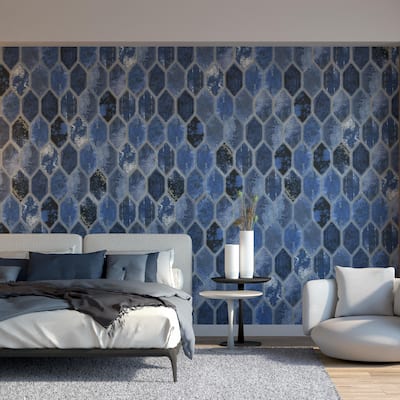 Merola Tile Dorne Kayak Blue 6-1/2" x 12-1/2" Porcelain Floor and Wall Tile