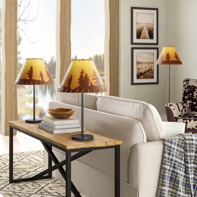 Catalina Lodge Table & Floor Lamp Set - Dark Bronze - Set of 3 - Dark Bronze