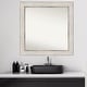 preview thumbnail 12 of 28, Non-Beveled Wood Bathroom Wall Mirror - Trellis Silver Frame - Trellis Silver