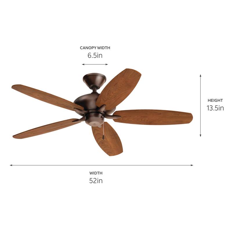 Kichler Renew 52 inch Ceiling Fan Oil Brushed Bronze with Reversible Blades