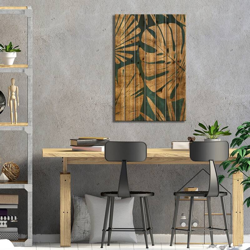 Emerald Jungle III Print On Wood by June Erica Vess - Multi-Color