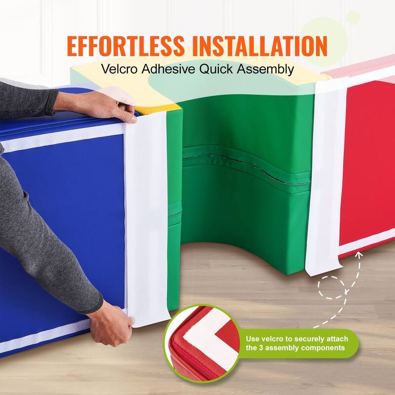 Multi Color Foam Climbing Tunnel Set for Kids with Pads and Ramp - Multi Color